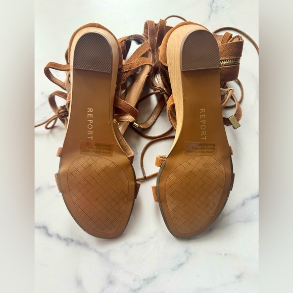 NEW Report Signature Monterie Tan Suede Tall Gladiator Wedge Sandals, Size 7.5 - Picture 3 of 5
